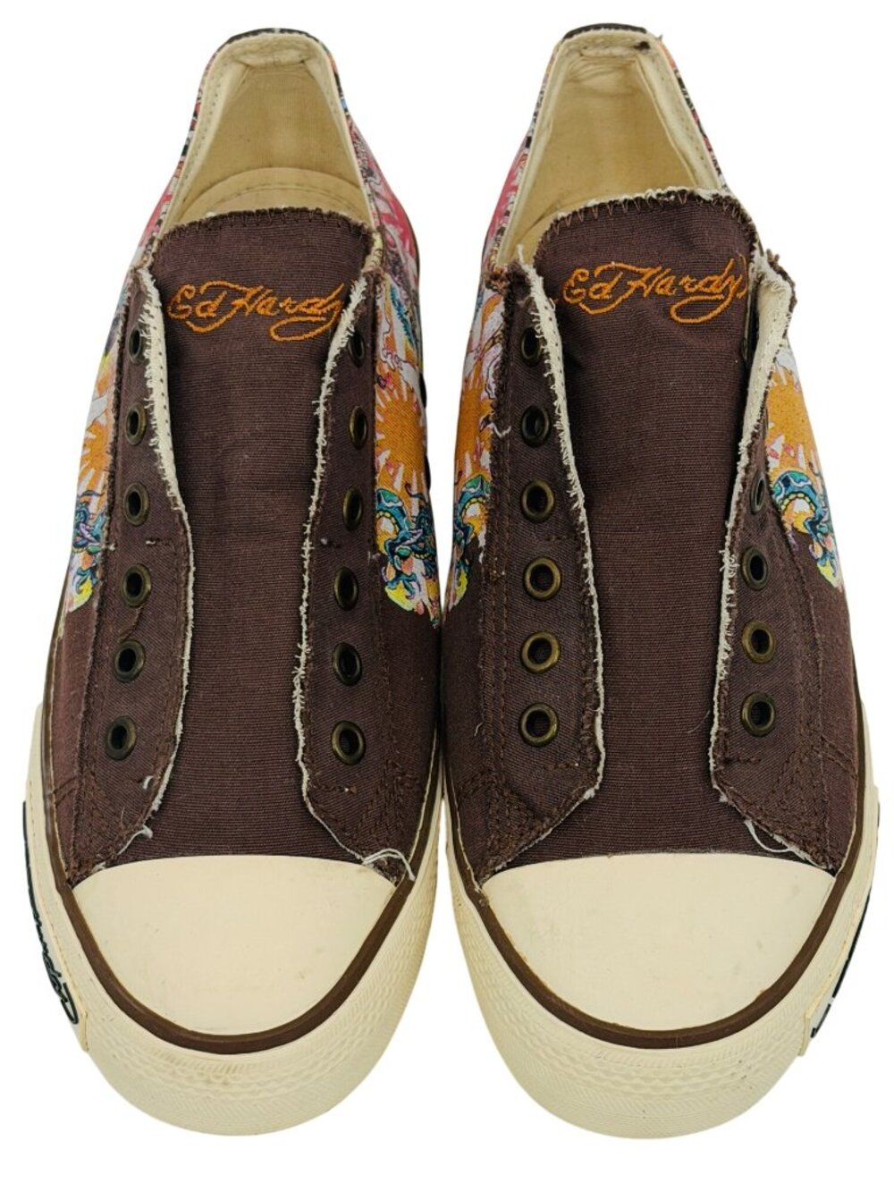 Vtg Y2K Ed Hardy Tattoo Canvas Sneakers | Streetwear Grunge Skater McBling Indie - Picture 2 of 16